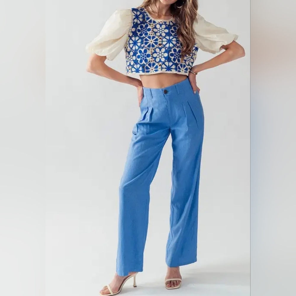 #50 🛑25 M, L  Boho Linen Blend Pull On Pants - Picture 2 of 7